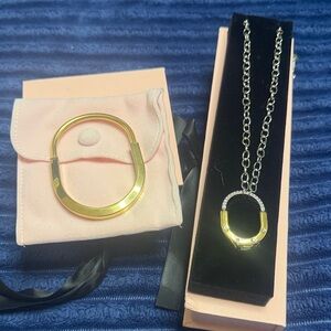 Elegant Gold and Silver Necklace and bracelet